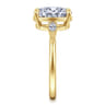Dela - 14K Yellow Gold Three Stone Oval Diamond Engagement Ring - 0.17 ct