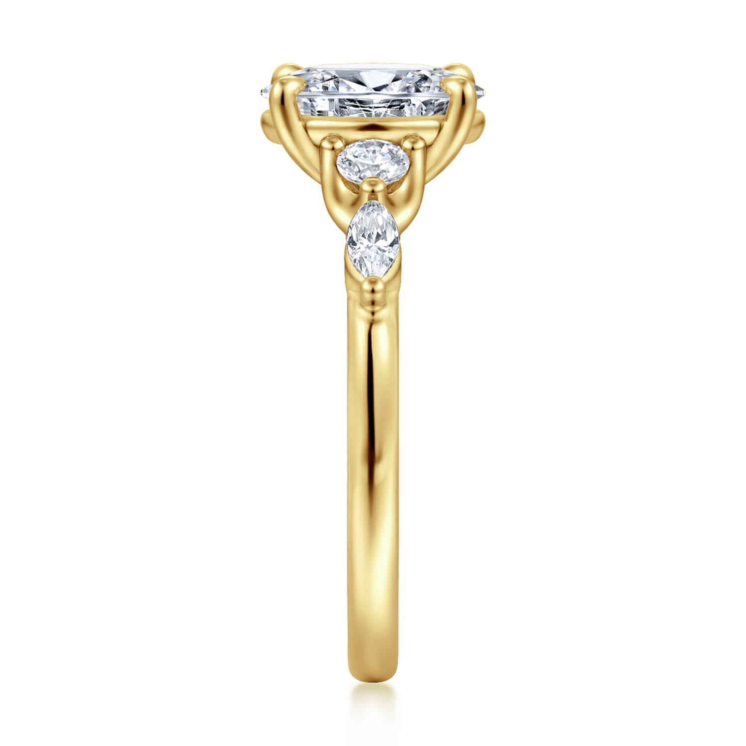 Cian - 14K Yellow Gold Oval Five Stone Diamond Engagement Ring - 0.34 ct - Shot 4