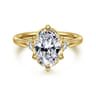 Blaise - 14K Yellow Gold Oval Three Stone Diamond Engagement Ring - 0.08 ct
