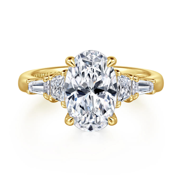 Arianna - 14K Yellow Gold Oval Five Stone Diamond Engagement Ring - 0.7 ct - Shot 1