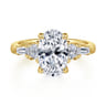 Arianna - 14K Yellow Gold Oval Five Stone Diamond Engagement Ring - 0.7 ct