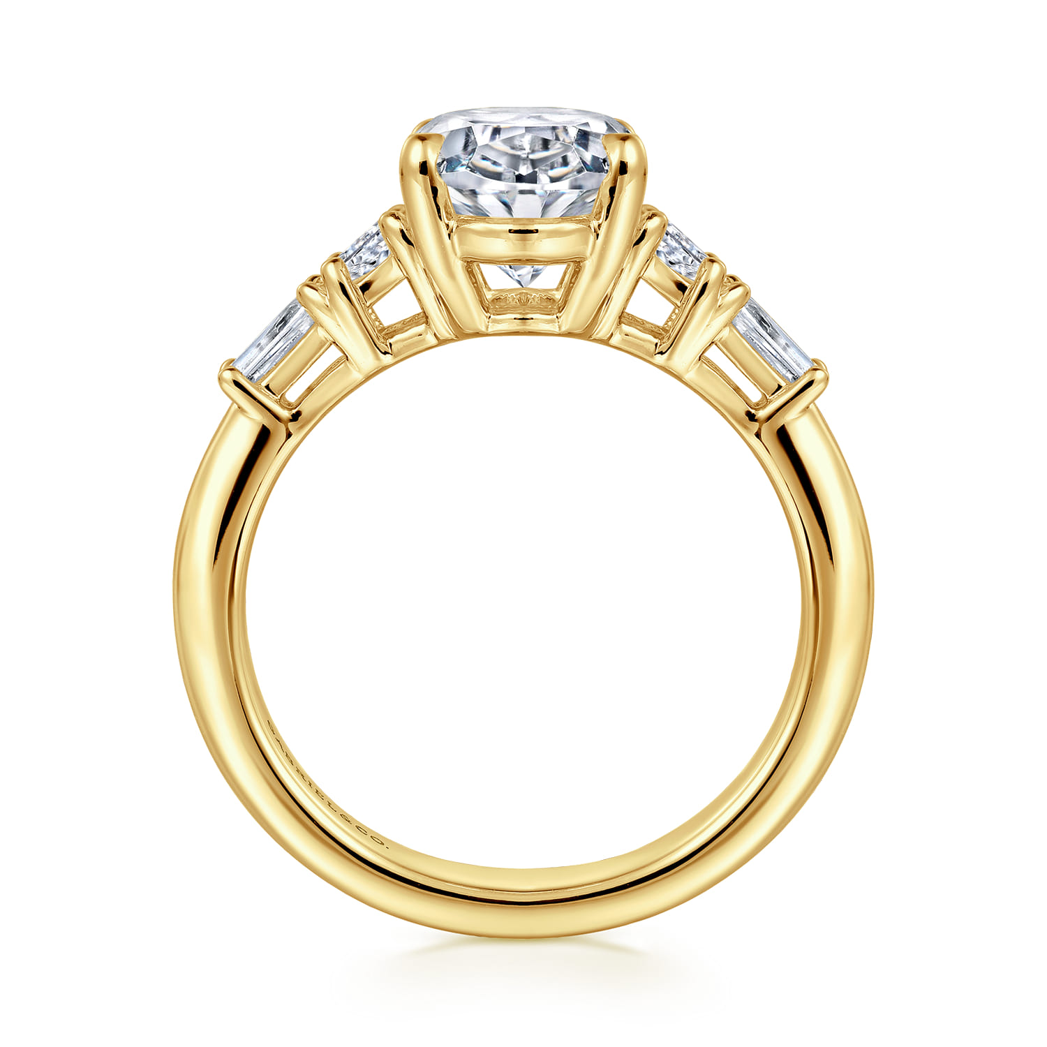 Arianna - 14K Yellow Gold Oval Five Stone Diamond Engagement Ring - 0.7 ct - Shot 2