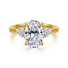 Abbi - 14K Yellow Gold Oval Three Stone Diamond Engagement Ring - 0.55 ct