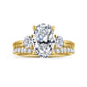 Abbi - 14K Yellow Gold Oval Three Stone Diamond Engagement Ring - 0.55 ct