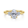 Abbi - 14K Yellow Gold Oval Three Stone Diamond Engagement Ring - 0.5 ct