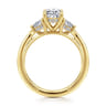 Abbi - 14K Yellow Gold Oval Three Stone Diamond Engagement Ring - 0.5 ct