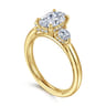 Abbi - 14K Yellow Gold Oval Three Stone Diamond Engagement Ring - 0.5 ct