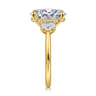 Charisa - 14K Yellow Gold Three Stone Oval Diamond Engagement Ring - 0.75 ct