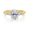 Feana - 14K Yellow Gold Oval Three Stone Diamond Engagement Ring - 0.35 ct