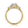 Sima - 14K Yellow Gold Oval Three Stone Diamond Engagement Ring - 0.3 ct