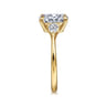 Sima - 14K Yellow Gold Oval Three Stone Diamond Engagement Ring - 0.3 ct