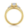 Danni - 14K Yellow Gold Oval Three Stone Diamond Engagement Ring - 0.75 ct