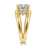 Danni - 14K Yellow Gold Oval Three Stone Diamond Engagement Ring - 0.75 ct