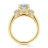 Charisa - 14K Yellow Gold Oval Three Stone Diamond Engagement Ring - 0.83 ct
