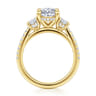Camra - 14K Yellow Gold Oval Three Stone Diamond Engagement Ring - 0.9 ct