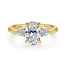 Georgia - 14K Yellow Gold Oval Three Stone Diamond Engagement Ring - 0.3 ct