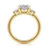 Georgia - 14K Yellow Gold Oval Three Stone Diamond Engagement Ring - 0.3 ct