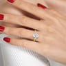 Georgia - 14K Yellow Gold Oval Three Stone Diamond Engagement Ring - 0.3 ct