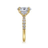Dee - 14K Yellow Gold Oval Three Stone Lotus Diamond Engagement Ring - 0.6 ct