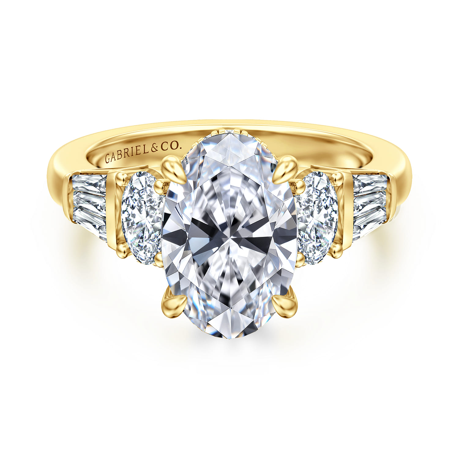 Leane - 14K Yellow Gold Oval Diamond Engagement Ring - 1.04 ct - Shot 1