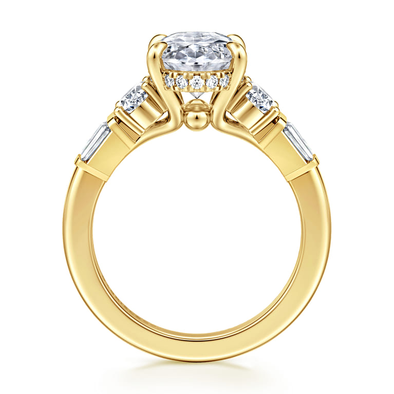 Leane - 14K Yellow Gold Oval Diamond Engagement Ring - 1.04 ct - Shot 2