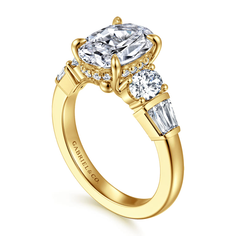 Leane - 14K Yellow Gold Oval Diamond Engagement Ring - 1.04 ct - Shot 3
