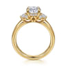 Mattie - 14K Yellow Gold Oval Lotus Diamond Engagement Ring - 0.5 ct