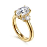 Mattie - 14K Yellow Gold Oval Lotus Diamond Engagement Ring - 0.5 ct