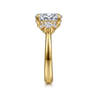 Mattie - 14K Yellow Gold Oval Lotus Diamond Engagement Ring - 0.5 ct
