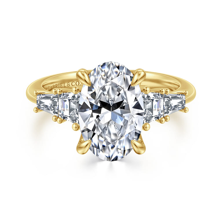 Commit - 14K Yellow Gold Oval Diamond Engagement Ring - 0.64 ct - Shot 1
