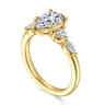 Cian - 14K Yellow Gold Pear Shape Five Stone Diamond Engagement Ring - 0.34 ct