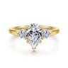 Abbi - 14K Yellow Gold Pear Shape Three Stone Diamond Engagement Ring - 0.55 ct