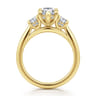Charisa - 14K Yellow Gold Pear Shape Three Stone Diamond Engagement Ring - 0.7 ct