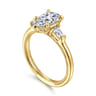Feana - 14K Yellow Gold Pear Shape Three Stone Diamond Engagement Ring - 0.35 ct