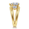 Danni - 14K Yellow Gold Pear Shape Three Stone Diamond Engagement Ring - 0.75 ct