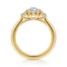 Colleen - 14K Yellow Gold Half Bezel Pear Shape Three Stone Diamond Engagement Ring - 0.3 ct