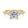 Cian - 14K Yellow Gold Princess Cut Five Stone Diamond Engagement Ring - 0.34 ct