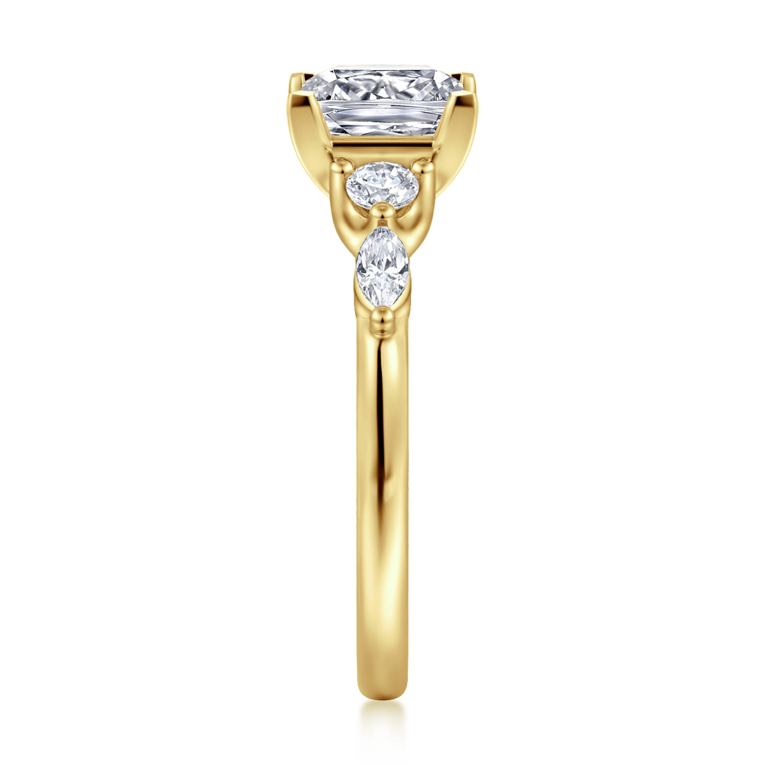 Cian - 14K Yellow Gold Princess Cut Five Stone Diamond Engagement Ring - 0.34 ct - Shot 4