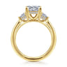 Abbi - 14K Yellow Gold Princess Cut Three Stone Diamond Engagement Ring - 0.55 ct