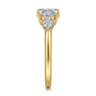 Abbi - 14K Yellow Gold Princess Cut Three Stone Diamond Engagement Ring - 0.55 ct