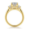 Charisa - 14K Yellow Gold Princess Cut Three Stone Diamond Engagement Ring - 0.7 ct