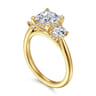 Charisa - 14K Yellow Gold Princess Cut Three Stone Diamond Engagement Ring - 0.7 ct