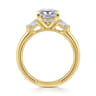 Feana - 14K Yellow Gold Princess Cut Three Stone Diamond Engagement Ring - 0.35 ct