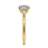 Feana - 14K Yellow Gold Princess Cut Three Stone Diamond Engagement Ring - 0.35 ct
