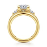 Danni - 14K Yellow Gold Princess Cut Three Stone Diamond Engagement Ring - 0.75 ct