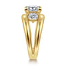 Danni - 14K Yellow Gold Princess Cut Three Stone Diamond Engagement Ring - 0.75 ct