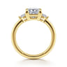 Georgia - 14K Yellow Gold Princess Cut Three Stone Diamond Engagement Ring - 0.3 ct