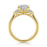 Monty - 14K Yellow Gold Princess Cut Three Stone Lotus Diamond Engagement Ring - 0.35 ct