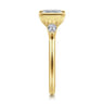 Alesandra - 14K Yellow Gold Half Bezel Princess Cut Three Stone Diamond Engagement Ring - 0.3 ct