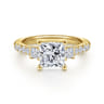 Alta - 14K Yellow Gold Princess Cut Three Stone Diamond Engagement Ring - 0.5 ct